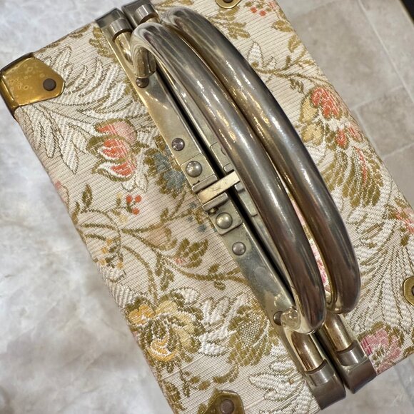 Vintage DELILL Tapestry Train-Case/Box Purse Made in Italy, 1950s/1960s - Picture 3 of 12